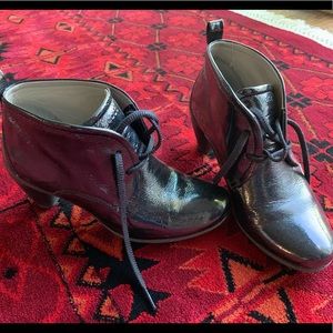 Ecco black patent leather boots